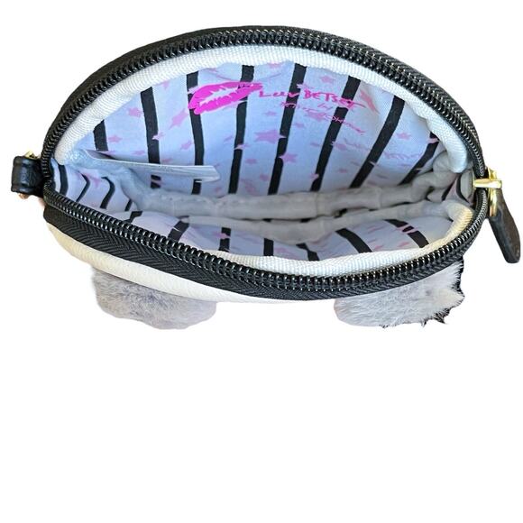 Luv Betsey Johnson 5" Round Baby Owl Coin Purse Clutch Zipper Pouch Glitter - Picture 7 of 9